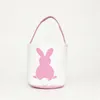 4 Colors 2019 New Easter Rabbit Basket Easter Bunny Bags Rabbit Printed Canvas Tote Bag Egg Candies Baskets 140 Y2