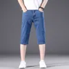 Summer Men'S Business Brand Cropped Trousers Classic Style Loose Straight Stretch Denim Shorts Male Trendy Fashion Jeans 210531