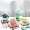 Tazza da tè al latte in ceramica colorata nordica Tazze da ufficio Bicchieri Gelato creativo Macaron Borsa da cuscino Set di tazze da caffè Regali di compleanno 220311