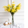 87 cm gul akacia simulering bukett plysch blomma falska 3 gafflar espino frukt kostym inredning blommor torr vardagsrummet kransar