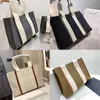 Saco de compras de designer de alta qualidade Woody Tote bolsa feminina ombro praia linho lona mini bolsas médias grandes bolsas 9