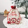 Santa Sack Large Christmas Tote Bag with Drawstring Santas Claus Elk Candy Gift Bags for Kids Home Storage Sacks Xmas Tree Decoration