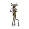 Tooarts Metal Figurine Pop A Gry Gitara Saksofon Singing Cat Figurka Artykuły Wyposażenie Artykuły Craft Gift for Home Decoration C0220