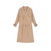 秋の韓国インファッションの人格イギリスのスタイルの長いセクション薄いコート女性原宿緩い堅い堅実な女性のジャケット210608