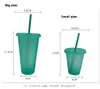 400-500ml Glitter Plastic Cup Twinkling Drinken Tumblers met Stro Summer Herbruikbare Koud Drankjes Cup Koffie Bier Mokken Gratis DHL-schip HH21-110