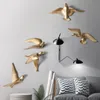 Colgante de pared de resina creativo europeo, adorno de pájaro gaviota 3D, pegatina de pared para sala de estar, decoración de fondo de TV, colgante de Animal 2557