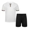 Sommar Tracksuit män Casual Polo Shirt + Shorts Casual Solid Set Män 2PC Andningsbar Jersey Brand Sportsuits Fitness Man Sets 210603