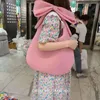 أكياس المساء bowknot الكتف للنساء الربيع الصيف crossbody الإناث الوردي اللون تقسم القوس كل مباراة حقيبة فتاة