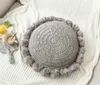 Creative Round Ball Pillow Nordic Design Handgjorda Wool Sofa Cushion Cushion Cushion Solid Color Home Decoration Pillow With Core 201009