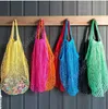 Mesh Net Shopping Bags Fruits Vegetable Portable Foldable Cotton String Reusable Turtle Bags Tote for Kitchen Sundries sea shipping DAS163