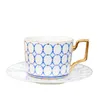 Ensemble de café et soucoupe marocain de luxe de style britannique avec tasse à thé Cappuccino en céramique Gold Handel 250 ml