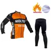 Molteni Winter Fleece 2022 Mens Cycling Jersey Set Mountian 자전거 옷 착용 Ropa Ciclismo 경주 자전거 의류 사이클링 세트