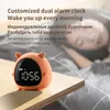 Table Clock Cute Alarm Bedside Kids Night Wake Up Light Multi Function for For Child Children Home Decoration 220311