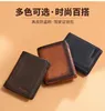 Men's Wallet Tri Fold Genuine Leather Men Wallet Blocking Business Holder Male Purse High Quality