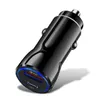 Chargeurs de voiture 36W en métal double usb QC3.0 type C PD, qualité supérieure, pour téléphone Samsung Xiaomi, chargeur rapide automatique