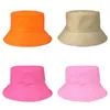 Gorras publicitarias de tela para adultos Sombreros de cubo de techo plano de color sólido para mujer Sombrero de pescador de sombrilla de moda 4dk J2