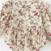 Sweet nouveau-né bébé bébé fille volants floraux manches longues gomper enfants enfants coton sommets combinaisons vêtements vêtements vêtements 146 Q2