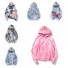 Tie-dye Coat National Fashion Hoodies Casual Long Sleeve Hooded Sweatshirts Pullover Autumn and Winter Tops Blouse CGY136