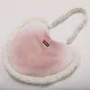 Fall/Winter Plush Bag Women's Heart-shaped Fashion One-shoulder Underarm Bag with Edge Tote