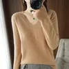 Women's Sweaters Autumn Winter Cashmere Sweater Women Keep Warm V-neck Pullovers Knitting Fashion Korean Long Sleeve Loose Tops