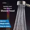 Brushed Stainless Steel Body High Pressure Round Water Saving Shower Head Bathroom Accessorie Universal Fitting H1209