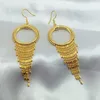 Irregular Exaggerated Tassel Big Earrings 18K Yellow Gold Filled Womens Dangle Earrings Gift