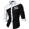Jeansian Herren Freizeithemden Mode Desinger Stilvolle Langarm Slim Fit 8615 Navy2 210721