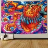 Home tapestry colorful abstract Japanese style European and American earth background cloth home decoration tapestry tap Blanket