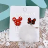 Dangle & Chandelier Cute Mouse Resin Earrings Wholesale Letters M Hairy Ball Point Bow Lovely Palm Metal Trendy Jewelry Cartoon Anime Access