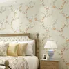 壁紙ヴィンテージ緑の黄色い花の壁紙3D寝室の皮とスティックの自己接着壁画リビングルームの壁紙芸術W238