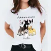 Mulheres bonito cão pata flor floral desenhos animados senhoras tops gráfico mulheres camisas femininas camisas senhora camiseta harajuku camiseta t-shirts x0527