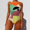 Sexy Imprimir Swimsuit fechado Grande Swimwear Swimwear Push Up Mulheres Flor Vintage Body Beach Nadar Piscina Banheira Terno 210630
