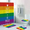 Arcobaleno Pride Bandiera Gay Tenda da doccia Tappetino da bagno Set da bagno Tappeto da pavimento Tappeto Gay Pride Lesbiche Pace LGBT Home Decor 211116