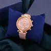 Nyaste armbandsur Luxury Crystal Three Eyes Designklocka Kvinnor Mesh Magnetiskt rostfritt stål Band Romerska Damer Quartz Watch for Gifts