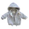 Korean Baby Clothes Hoodies Girls Boys Cotton Fleece Sweatshirt Kids Hooded Jacket Oversized Hoodie Wholesale 211029