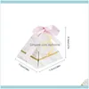 Gift Event Festive Supplies Home Gardengift Wrap 20pcs/50pcs/100pcs Pir￢mide Box Candy Box Spring Flower Party Favor com tag de fita para
