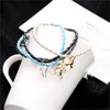 Link Chain 4pcs Ox Head Metal Bracelets Set For Women Men Colourful Weave Rope Charm Bracelet Bohemian Party Jewelry Fawn22