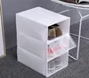 Épaissir les boîtes à chaussures en plastique transparent anti-poussière boîte de rangement de chaussures Flip boîtes à chaussures transparentes couleur bonbon empilable chaussures organisateur boîte SN3819