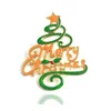 Broche de Natal reto botas com gola de árvore de Natal Boneco de neve trenó sino Broche Coleção de Natal