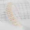 Weiße Perle Kopfschmuck Barock Haarband Luxus Barock Strass Stirnband Hochzeit Kopfbedeckung Frauen Braut Haarschmuck X0722