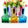 15 PC coloré carré verre bouteille de parfum 10 ml petit échantillon Portable parfum rechargeable parfum pulvérisateur cosmétique vaporisateur bouteille