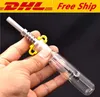 Dhl free Bruciatore a olio in vetro Water Bong Tubo filtro in linea spesso Tubo Wate per fumatori con maschio da 14 mm con punta al quarzo in titanio riciclatore dab bong