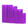 Papier d'aluminium violet mat Stand Up Bag Grip Seal Tear Notch Doypack Food Snack Coffee Bean Storage Pack Pochettes LX4225
