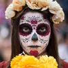 Decoración de Halloween Mexicana Cara Pegatinas de tatuaje Facial Maquillaje Pegatina Día de la máscara de cráneo muerto Masquera a prueba de agua JK1909