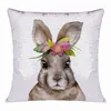 Rabbit Pillow Covers Easter Decoration Sequins Cloth Rabbit Print Decorative Throw Pillows Home Party Decoration Supplies CCB13428