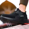 work shoes men's light sneakers Safety comfortable large size anti-smashing steal toe casual non-slip puncture 211217