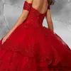 Quinceanera Dresses 2021 Księżniczka Cekiny Cekiny Party Prom Formalne Sweetheart Aplikacje Crystal Tulle Suknia Balowa Lace Up Vestidos DE 15 ANOS Q06