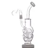 Fab Egg Recycler Bongs Turbine Perc beaker Bong Unique Oil Dab Rigs 14mm Joint Water Pipes With glass oil burner pipe 10.5inch tall