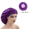 Beanie/Skull Caps Leqemao Stain Bonnet Silky Sleep Cap Satin For Night Sleeping Hair Doppio strato Pros22