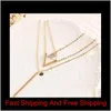 Pretty Choker Collier Collares Boho Perlas Cadena de diamantes Collares multicapa para mujeres Hombres Barra en capas Borla Metal Cadena de oro Dercw Przd6